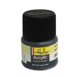 Peinture acrylique à leau pour maquettes - HELLER - 27 - Gris mer mat - Contenance 12 ml