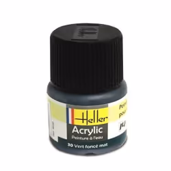 Peinture acrylique à leau pour maquettes - HELLER - 30 - Vert foncé mat - 12 ml