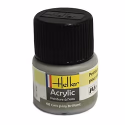 Peinture acrylique à leau pour maquettes - HELLER - 40 - Gris pâle brillant