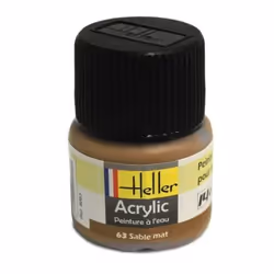 Peinture acrylique à leau pour maquettes - HELLER - 63 Sable mat - Contenance 12 ml - Pour adultes
