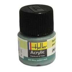 Peinture acrylique HELLER - Bleu avion mat - Contenance 12 ml - A partir de 15 ans