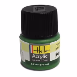 Peinture acrylique à leau pour maquettes - HELLER - Vert pré mat - Contenance 12 ml - A partir de 15 ans