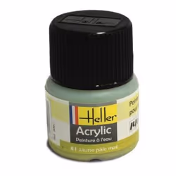 Peinture acrylique à leau pour maquettes - HELLER - 81 jaune pâle mat - Contenance 12 ml - A partir de 15 ans