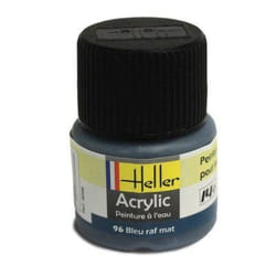 Peinture acrylique à leau pour maquettes - HELLER - 96 - Bleu RAF mat - Contenance 12 ml
