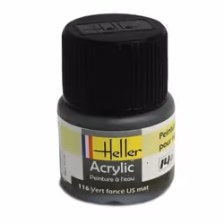 Peinture acrylique pour maquettes - HELLER - 116 - Vert foncé US mat - Contenance 12 ml - A partir de 15 ans