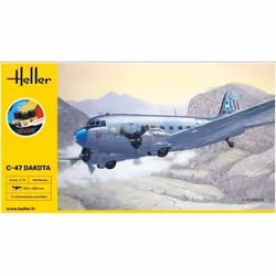HELLER - Maquette Avion Starter Kit C-47 Dakota heller35372 1:72 - Ref : 14455