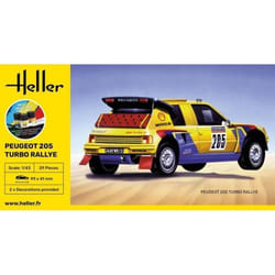 HELLER - Maquette Voiture Starter Kit Peugeot 205 Turbo Rallye heller56189 1:43 Maquette Char Promo - Ref : 15650