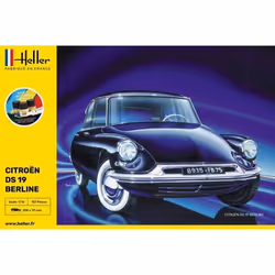 HELLER - Maquette Voiture Starter Kit Citroen Ds 19 Heller 56795 1/16ème Maquette Char Promo - Ref : 11403