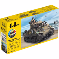 Heller 56894, Tank model, Kit de montage, 1:72, M4A2 Sherman "Division Leclerc", unisexe, Plastique