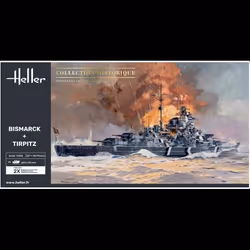 HELLER - Maquette Bateau Bismarck + Tirpitz Twinset Heller 85078 1/400ème Maquette Char Promo - Ref : 13821