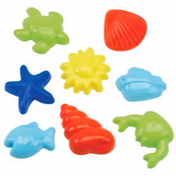 ECOIFFIER Filet 8 Moules À Sable Mer, 1,5 an(s), Plastique
