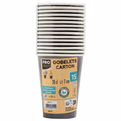 PRONAPPE 89111I gobelet jetable 15 pièce(s) 200 ml Carton