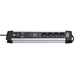 Brennenstuhl - Multiprise Premium Protect-Line Alu avec interrupteur, parasurtenseur 60000A - 3m H05VV-F 4 prises