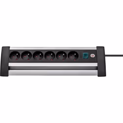 Multiprise Office-Line Alu avec interrupteur - H05VV-F 3G1,5