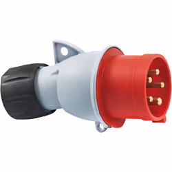 Fiche industrielle mobile rouge 3P+T - 32A/415V - IP44 Sans clapet - 4 pôles