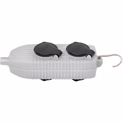 Bloc de prises électriques mobiles avec clapets 4 prises POWERBLOCK - Gris