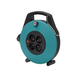 Brennenstuhl - Enrouleur de câble Confort-Line cl-x avec 4 prises - 10m H05VV-F 3G1,0 Noir/Vert