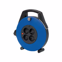 Enrouleur de câble Confort-Line CL-XL à 4 prises - H05VV-F 3G1,0 20m - Noir/Bleu
