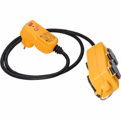 Rallonge électrique avec fiche différentiel 10mA et bloc mobile POWERBLOCK - 1,5m H07RN-F 3G1,5 - IP44