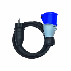 Pour des branchements P17 sur le standard français.Câble adaptateur équipé d'une prise CEE P17 2P+T 16A/230V~ avec clapet à f ...