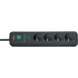 Brennenstuhl - Multiprise Eco-Line de courant avec interrupteur et parasurtenseur 13500A - 1,4m H05VV-F 3G1,5 4 prises - Noir