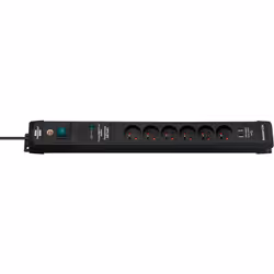 Multiprise Premium-Line avec ports USB, parasurtenseur 60000A, interrupteur - H05VV-F 6 PRISES / 3m