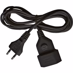 Rallonge électrique prolongateur à prise plate - IP20 NOIR - 3m - H03VVH2-F 2X0,75