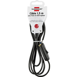 Brennenstuhl - Rallonge électrique avec fiche et interrupteur - IP20 noir - 1,5m - H03VVH2-F 2X0,75