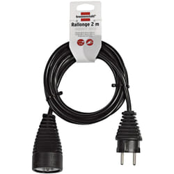 Brennenstuhl - Rallonge électrique 2m H05VV-F 3G1,0 noir - 1165011
