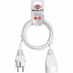 Rallonge électrique prolongateur d'intérieur - IP20 Noir - 2m - H05VV-F 3G1,0