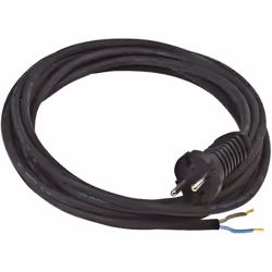 Rallonge électrique avec une extrémité aux fils dénudés H07RN-F 2X1,5 - IP20 NOIR - 3m