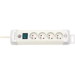Brennenstuhl - Multiprise Premium Plus avec interrupteur à voyant lumineux - H05VV-F 3G1,5 6 prises / 3m - Blanc
