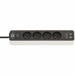 BRENNENSTUHL Multiprise ECOLOR Blanche 4 prises 2 USB