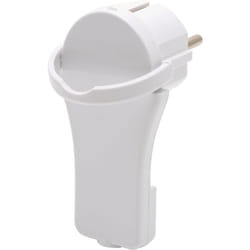 Fiche plate mâle mobile pour câble H05VV-F 3G1,0-1,5mm² BLANCHE