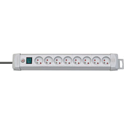 Brennenstuhl - Multiprise Premium Plus avec interrupteur à voyant lumineux - H05VV-F 3G1,5 8 prises / 3m - Gris