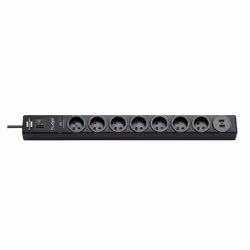 Brennenstuhl 1150611507, 7 sortie(s) CA, Type E, 230 V, 16 A, Noir, Polycarbonate (PC)
