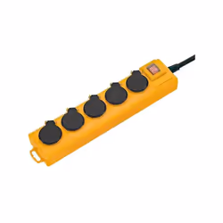 5 prises 2P+T 16A/230V~ à clapets. Idéal pour une utilisation temporaire à l'extérieur. Interrupteur marche-arrêt à voyant lu ...