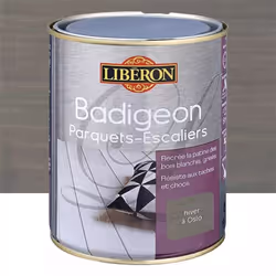 Badigeon Parquets-Escaliers LIBÉRON Hiver à Oslo recrée la patine naturelle des bois blanchis ou grisés. Il apporte une touch ...