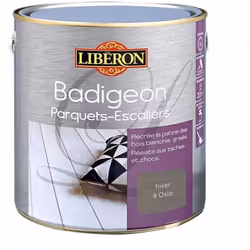 Badigeon Parquets-Escaliers LIBÉRON Hiver à Oslo recrée la patine naturelle des bois blanchis ou grisés. Il apporte une touch ...