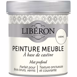Icône de la peinture meuble bois et de la finition décorative, la peinture meuble à base de caséine Libéron s’appuie sur une  ...