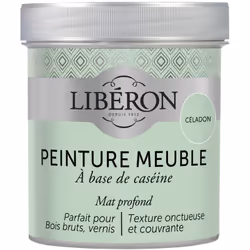 Icône de la peinture meuble bois et de la finition décorative, la peinture meuble à base de caséine Libéron s’appuie sur une  ...