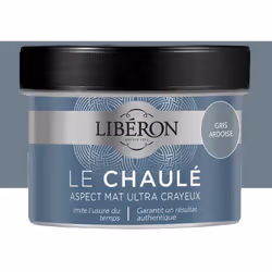 La Peinture LIBÉRON Le Chaulé Gris Ardoise, proche des peintures traditionnelles à la chaux, imite l'usure naturelle du temps ...