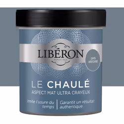 La Peinture LIBÉRON Le Chaulé Gris Ardoise, proche des peintures traditionnelles à la chaux, imite l'usure naturelle du temps ...