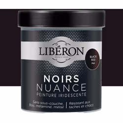 La Peinture LIBÉRON Noirs Nuance New Red mat habillent de sublimes tonalités noires vos meubles, objets et boiseries. Cette p ...