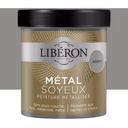 La Peinture métallisée Libéron Métal Soyeux joue les contrastes métallisés. Elle habille meubles, objets et boiseries de préc ...