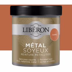 La Peinture métallisée Libéron Métal Soyeux joue les contrastes métallisés. Elle habille meubles, objets et boiseries de préc ...
