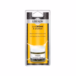 Cire dorée qui se lustre comme une encaustique, avec un chiffon doux, pour imiter la dorure à la feuille et donner de la bril ...