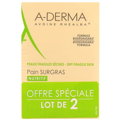 A-DERMA Pain Surgras Nutritif Lot de 2 x 100 g