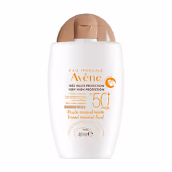 Avene Fluide minéral teinté SPF 50+ 40ml, Lait de protection solaire, Visage, Bouteille, Hydratant, Protection, Apaisant, Pea ...