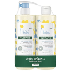 Klorane Bébé Gel Lavant Doux Lot de 2 x 500 ml